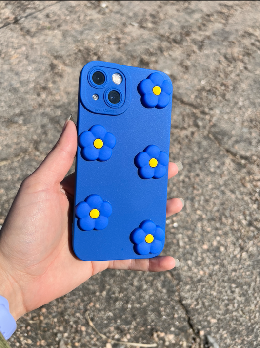 Case flowers blue