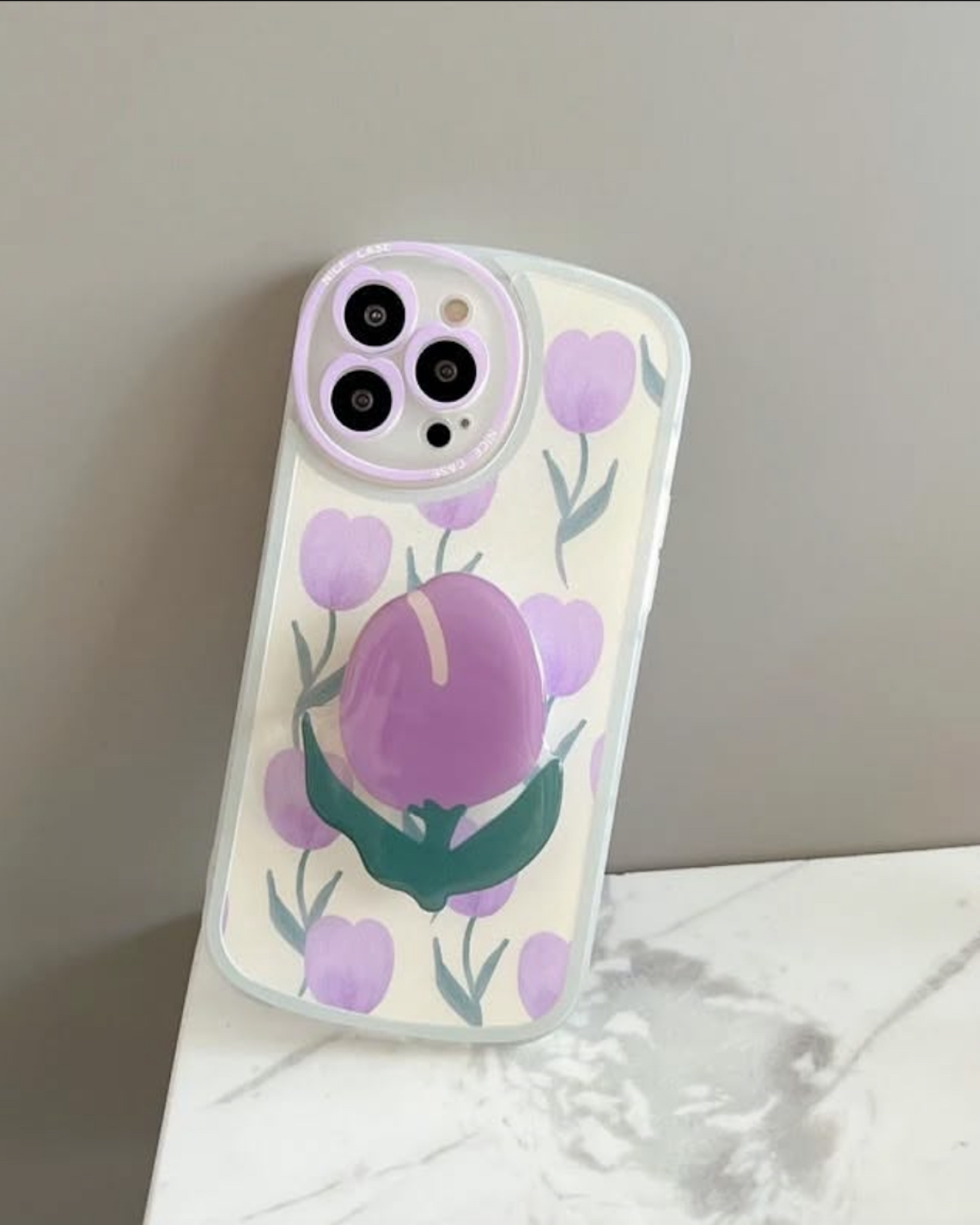 Case flowers con pop socket