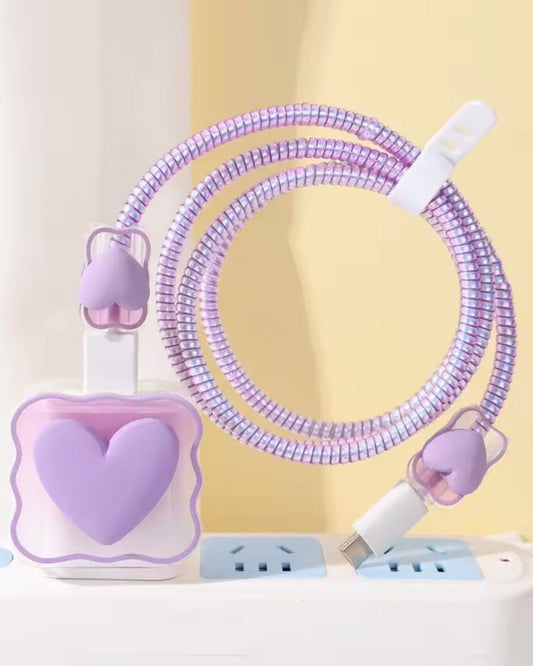 Protector cargador corazón💜
